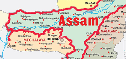A map of Assam